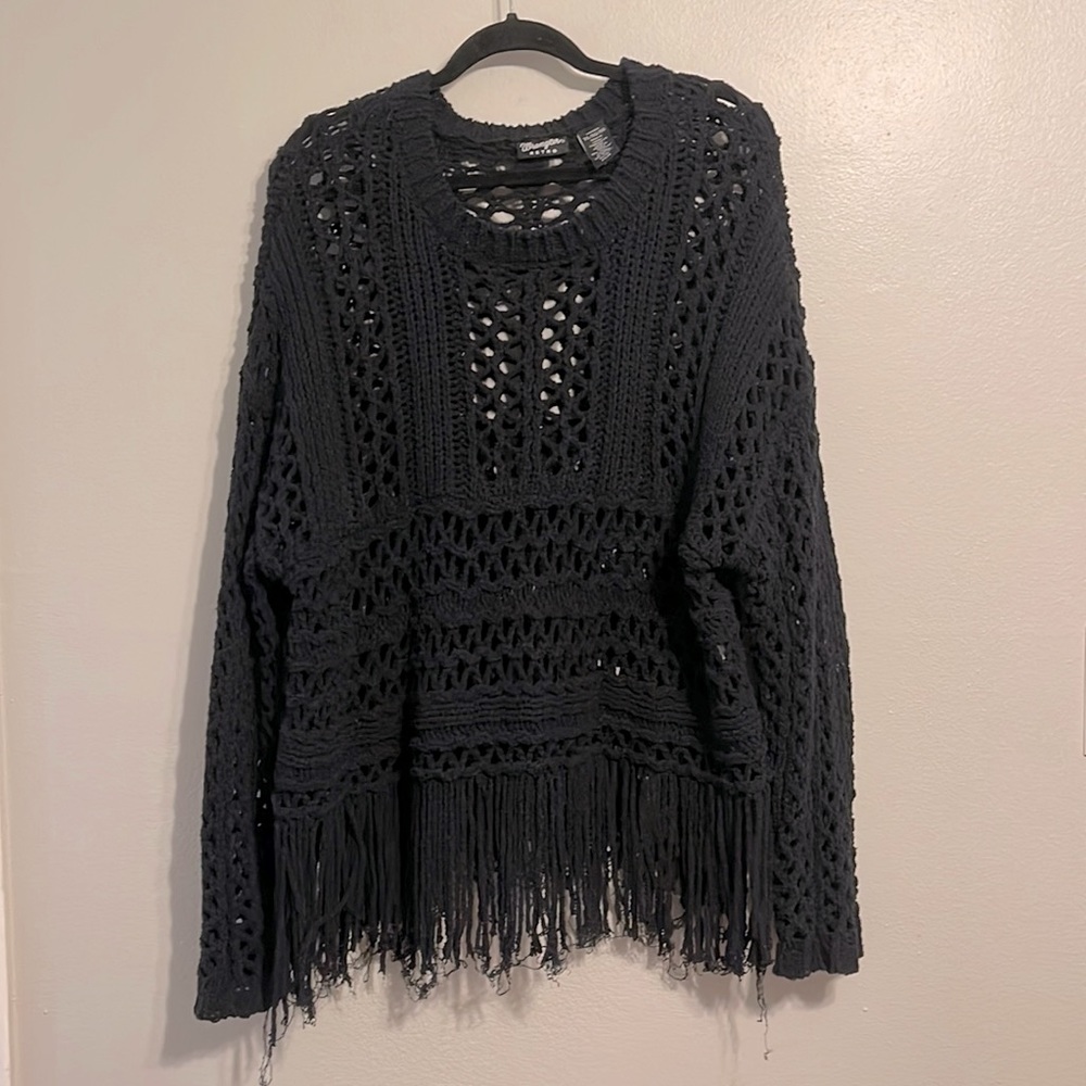 Wrangler Retro large knit fringe sweater